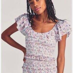 LoveShackFancy Saba Crop Top - Size Xs
